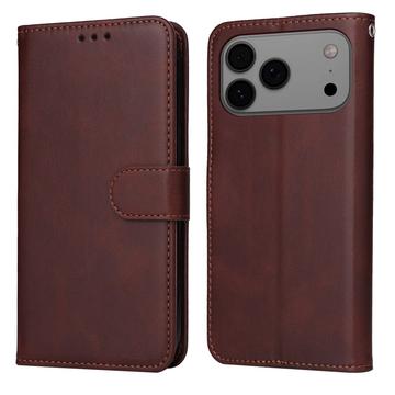 iPhone 17 Pro Max Etui portfelowe ze stojakiem - brązowy