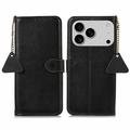 iPhone 17 Pro Max Skórzane Etui z Portfelem z RFID - Czarne