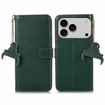 iPhone 17 Pro Max Skórzane Etui z Portfelem z RFID - Zieleń