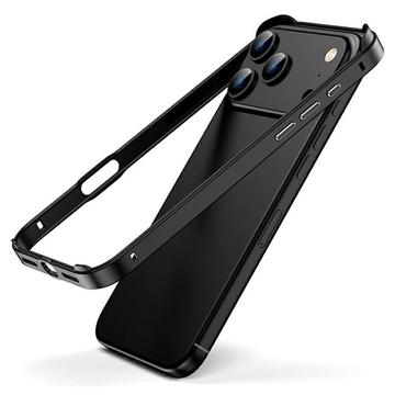 Metalowy bumper iPhone 17 Pro z podniesionymi krawędziami - czarny