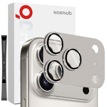 iPhone 17 Pro Northjo Pełna ochrona, matowy metal i szkło hartowane, osłona obiektywu aparatu - szary