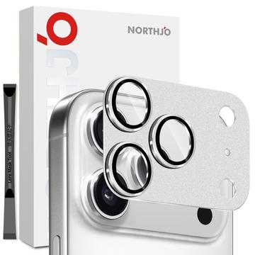 iPhone 17 Pro Northjo Pełna ochrona, matowy metal i szkło hartowane, osłona obiektywu aparatu - srebrny