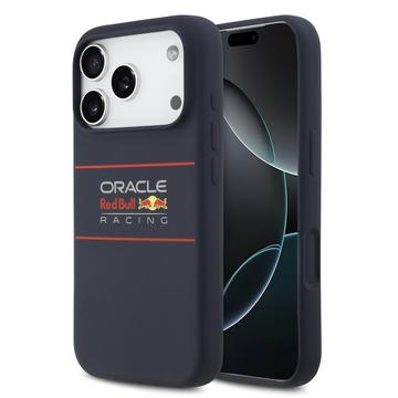 iPhone 17 Pro Oracle Red Bull Racing Etui silikonowe z poziomym logo - kompatybilny z MagSafe - Marynarka wojenna