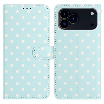 Etui Portfelowe w Kropki do iPhone 17 Pro - Niebieski
