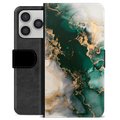 Etui Portfel Premium - iPhone 17 Pro - Jadeitowy Marmur