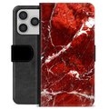 Etui Portfel Premium - iPhone 17 Pro - Czerwony Marmur
