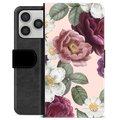 Etui Portfel Premium - iPhone 17 Pro - Romantyczne Kwiaty