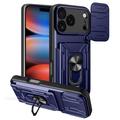 iPhone 17 Pro Hybrydowe Etui z Pierścieniem Obrotowym z Osłoną Aparatu - Błękit