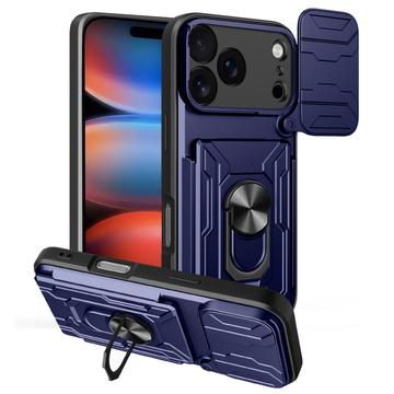 iPhone 17 Pro Hybrydowe Etui z Pierścieniem Obrotowym z Osłoną Aparatu - Błękit