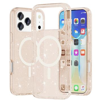 iPhone 17 Pro Hybrydowe Etui Stylish Glitter Series - Zgodność z MagSafe - Złoto