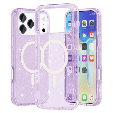 iPhone 17 Pro Hybrydowe Etui Stylish Glitter Series - Zgodność z MagSafe - Fiolet