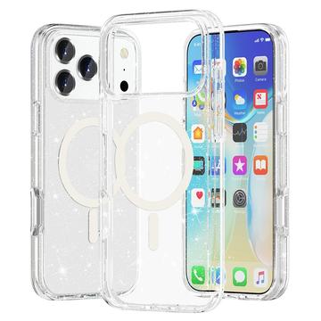 iPhone 17 Pro Hybrydowe Etui Stylish Glitter Series - Zgodność z MagSafe - Biel
