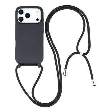 iPhone 17 Pro Etui z TPU ze Smyczą - Czerń