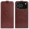 iPhone 17 Pro Pionowe Etui z Kieszenią na Kartę - Brąz