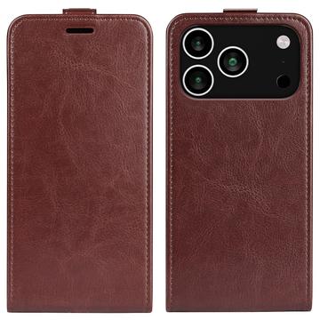 iPhone 17 Pro Pionowe Etui z Kieszenią na Kartę - Brąz