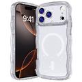 Etui MagSafe iPhone 17 Pro Wave-Edge Laser Glitter - przezroczyste