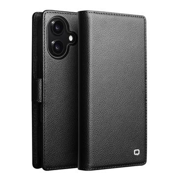 Skórzane etui z odpinanym portfelem na iPhone 17 Qialino 2 w 1 - kompatybilne z MagSafe - czarne