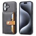 iPhone 17 Retro Style Etui z Portfel - Czarne