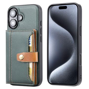 iPhone 17 Retro Style Etui z Portfel - Zieleń