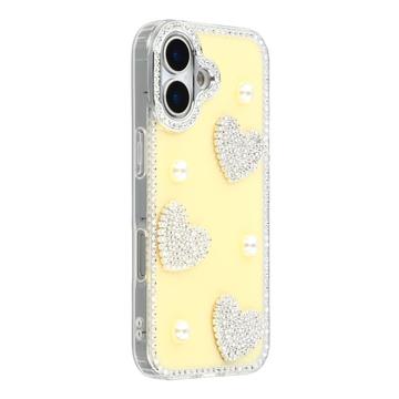 Etui hybrydowe iPhone 17 Lśniąca miłość i perła - żółte