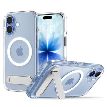 Etui MagSafe z podstawką iPhone 17 Spigen Ultra Hybrid S Mag - biały / przezroczysty