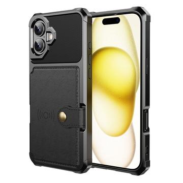 iPhone 17 Etui z TPU ze Schowkiem na Karty - Czarne