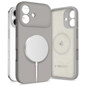 Etui z płynnego silikonu iPhone 17 Tech-Protect - kompatybilny z MagSafe - Kamienny Szary