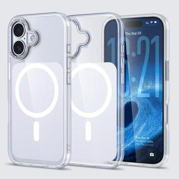 iPhone 17 Dwukolorowe etui hybrydowe - kompatybilne z MagSafe - białe