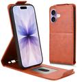 iPhone 17 Etui z klapką pionową i podstawką - brązowy