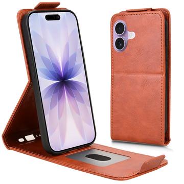 iPhone 17 Etui z klapką pionową i podstawką - brązowy