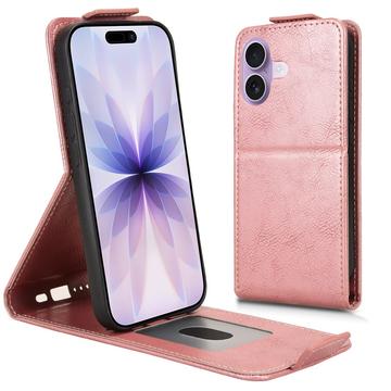 iPhone 17 Etui z klapką pionową i podstawką - różowe złoto