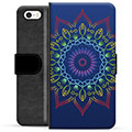 Etui Portfel Premium - iPhone 5/5S/SE - Kolorowa Mandala