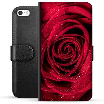 Etui Portfel Premium - iPhone 5/5S/SE - Róża