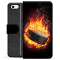 Etui Portfel Premium - iPhone 5/5S/SE - Hokej na Lodzie