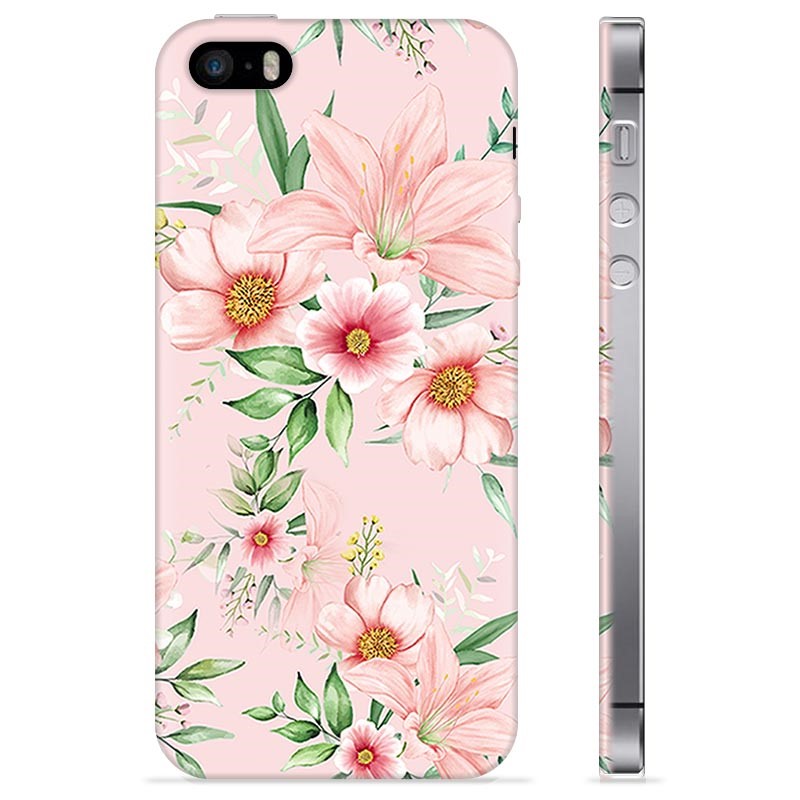 Etui TPU - iPhone 5/5S/SE - Kwiaty Akwarelowe