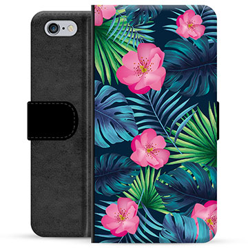 Etui Portfel Premium - iPhone 6 / 6S - Tropikalne Kwiaty