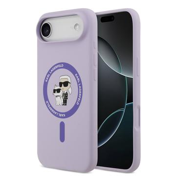 iPhone Air Karl Lagerfeld Karl and Choupette Etui MagSafe z płynnego silikonu - Fiolet
