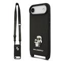 iPhone Air Etui Karl Lagerfeld Saffiano Crossbody Metal Karl & Choupette - Czerń