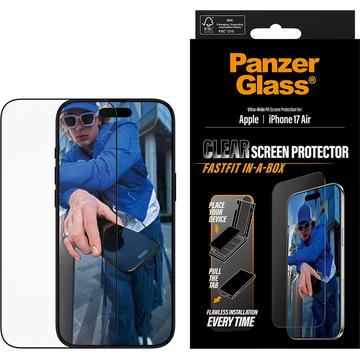 Ochraniacz ekranu ze szkła hartowanego iPhone Air PanzerGlass Ultra-Wide Fit z FastFit In-A-Box - 9H - Czarna krawędź