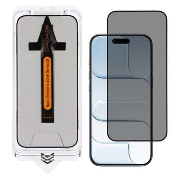 Ochrona ekranu iPhone Air z hartowanego szkła z narzędziem instalacyjnym - 9H - czarna krawędź