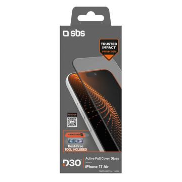 iPhone Air SBS D3O Active Pełna osłona ekranu ze szkła hartowanego z ramką
