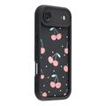 Stylowe wstrząsoodporne etui TPU iPhone Air z podniesionymi krawędziami - czarny / czereśnie