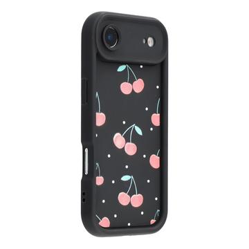 Stylowe wstrząsoodporne etui TPU iPhone Air z podniesionymi krawędziami - czarny / czereśnie