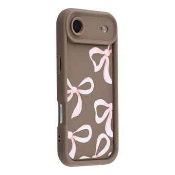Stylowe, wstrząsoodporne etui TPU iPhone Air z podniesionymi krawędziami - brązowe / duża kokarda