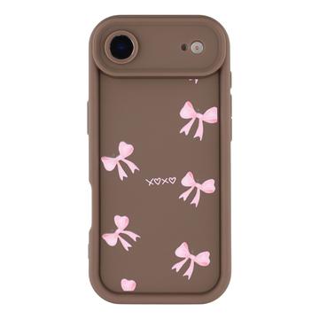 Stylowe wstrząsoodporne etui TPU na iPhone Air z podniesionymi krawędziami - brązowe / kokardka