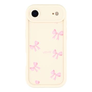 Stylowe, wstrząsoodporne etui TPU iPhone Air z podniesionymi krawędziami - białe / kokardka