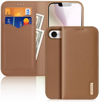 Skórzane Etui z Portfelem iPhone 16e Dux Ducis Hivo - Brąz