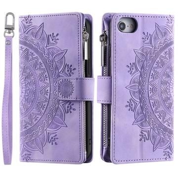 Etui z Portfelem z Serii Mandala do iPhone 16e - Fiolet