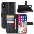 iPhone X/XS Etui z Portfelem z Magnetycznym Zamknięciem - Czarne