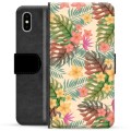 Etui Portfel Premium - iPhone X / iPhone XS - Różowe Kwiaty